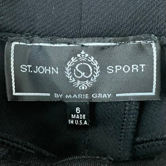 St.‎ John Sport by Marie Gray Pants Womens Size 6 Black High Rise Straight Twill - Picture 11 of 13